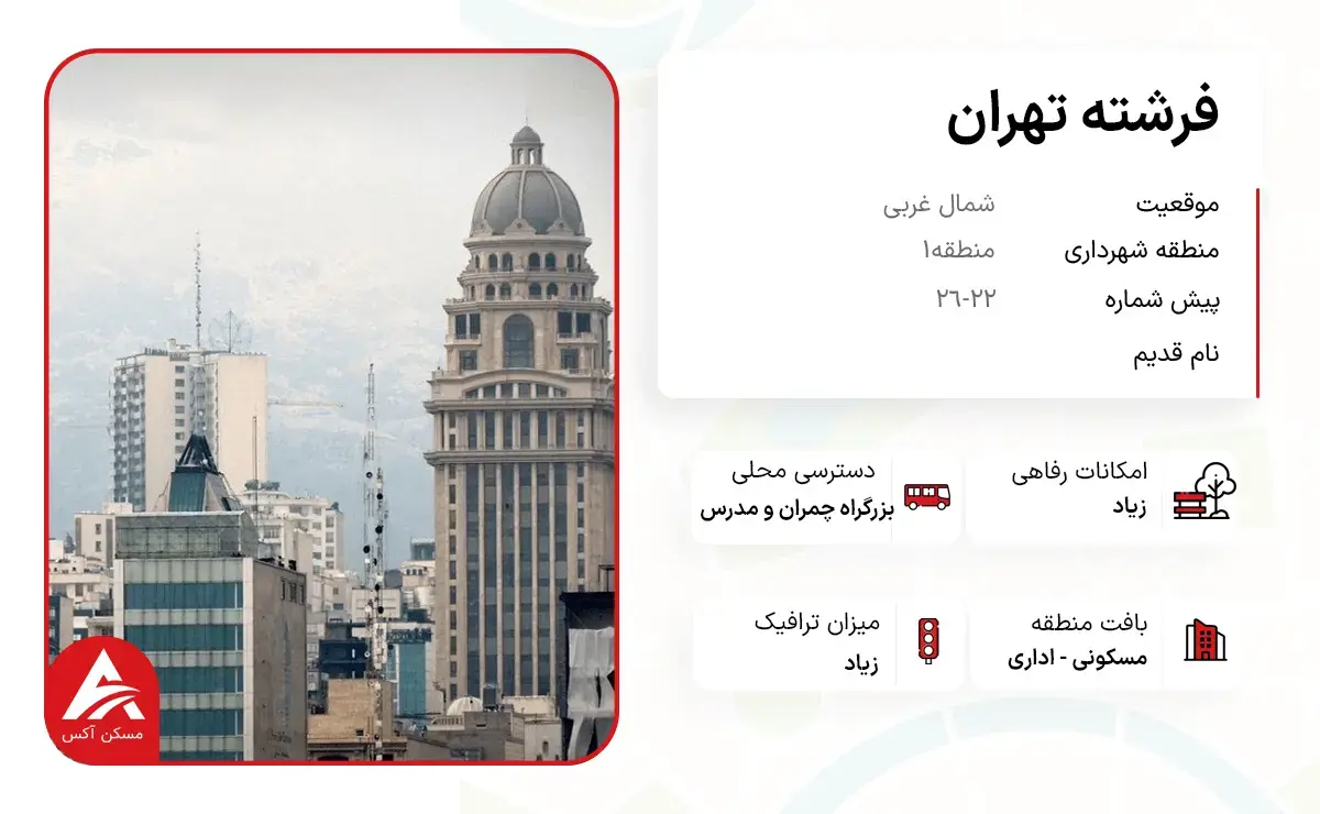 فرشته تهران | دسترسی | امکانات | موقعیت مکانی